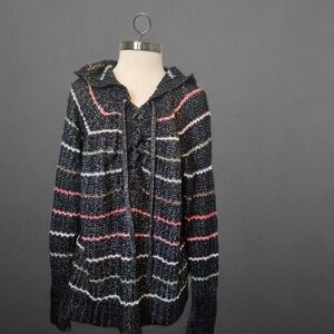 Torrid Multicolor Striped Hooded Cardigan